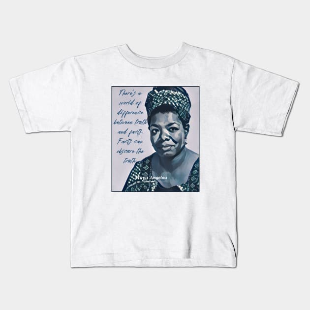 Maya Angelou Kids T-Shirt by artbleed